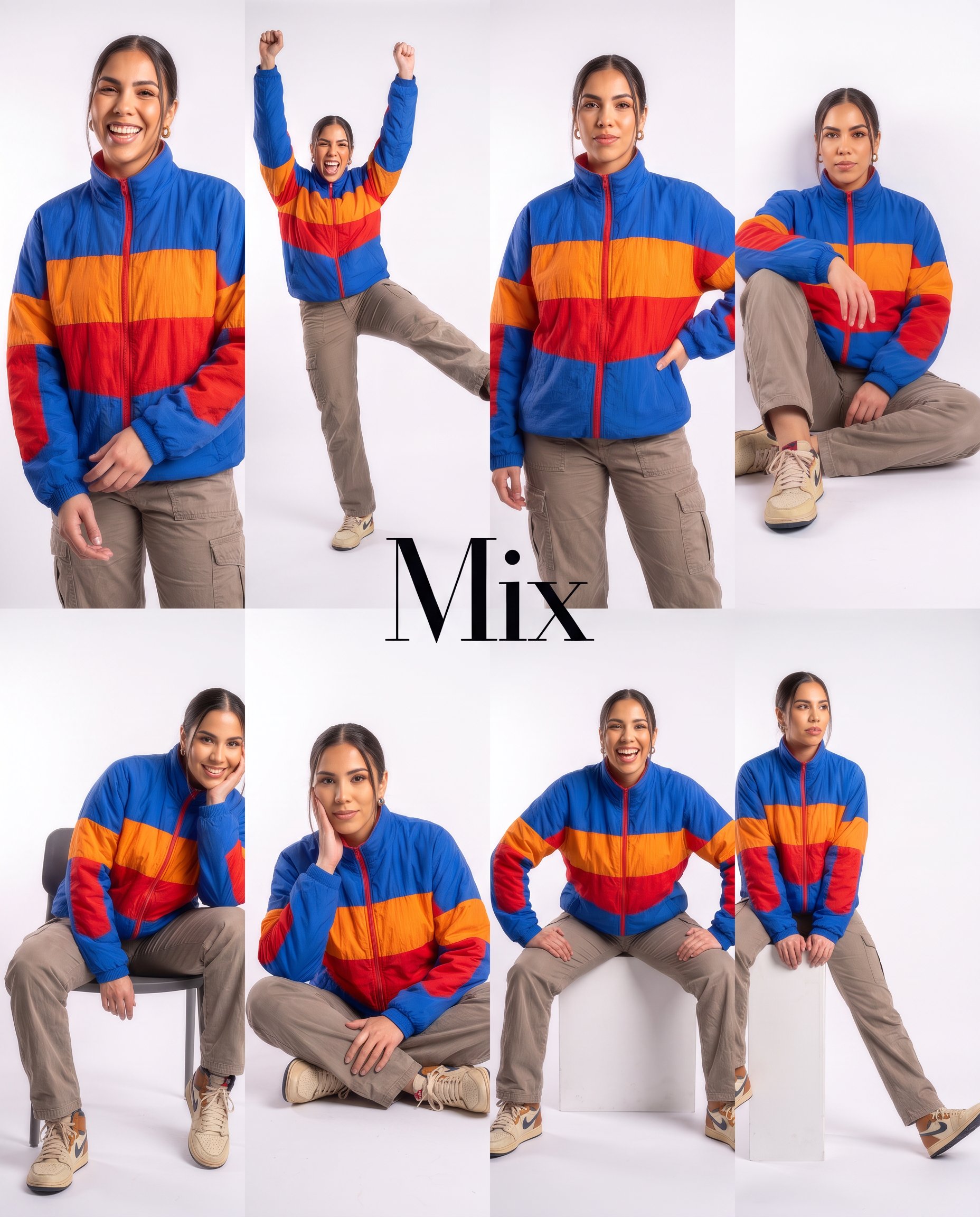 The same model in different poses for a Nike concept series